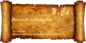 Maloch Csinszka névjegykártya